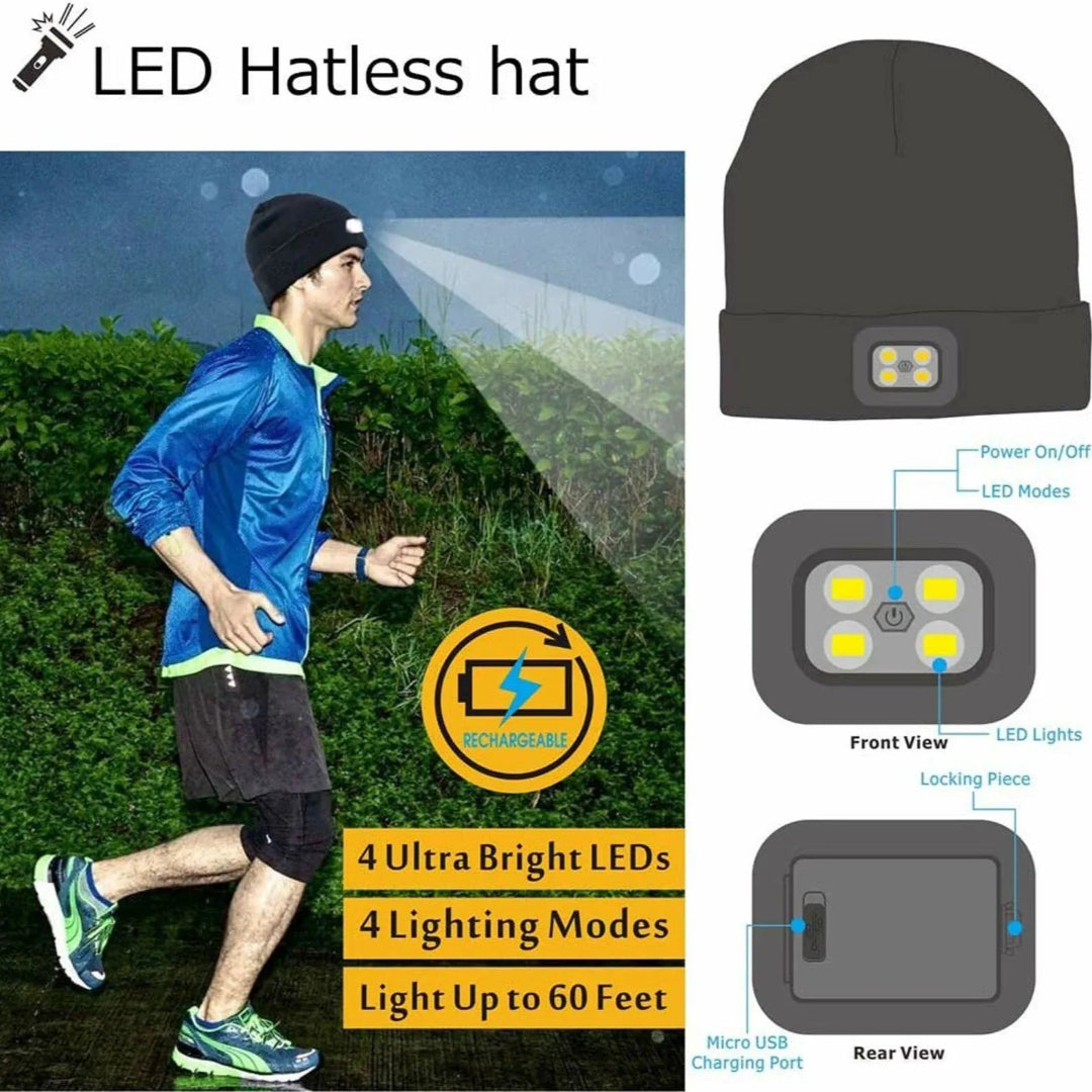 Bluetooth 5.0 Beanie With LED Light