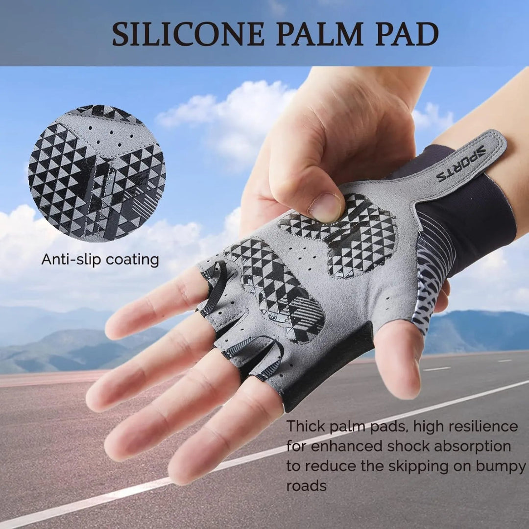CRAZY SHARK Fingerless Cycling Gloves