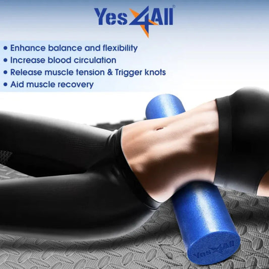 Blue Foam Roller For Muscle Recovery And Pain Relief