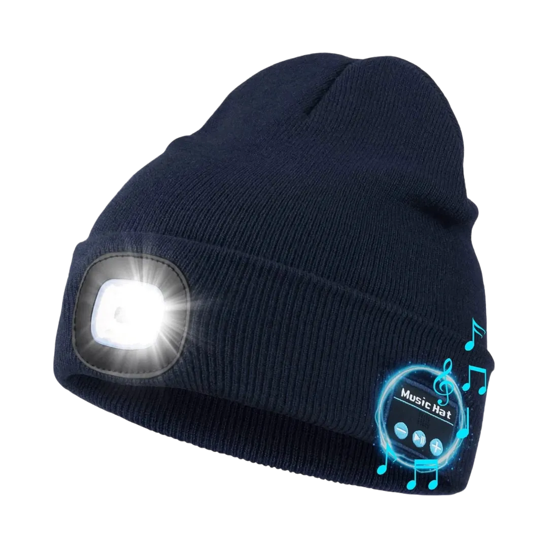 Bluetooth Beanie Hat With LED Light