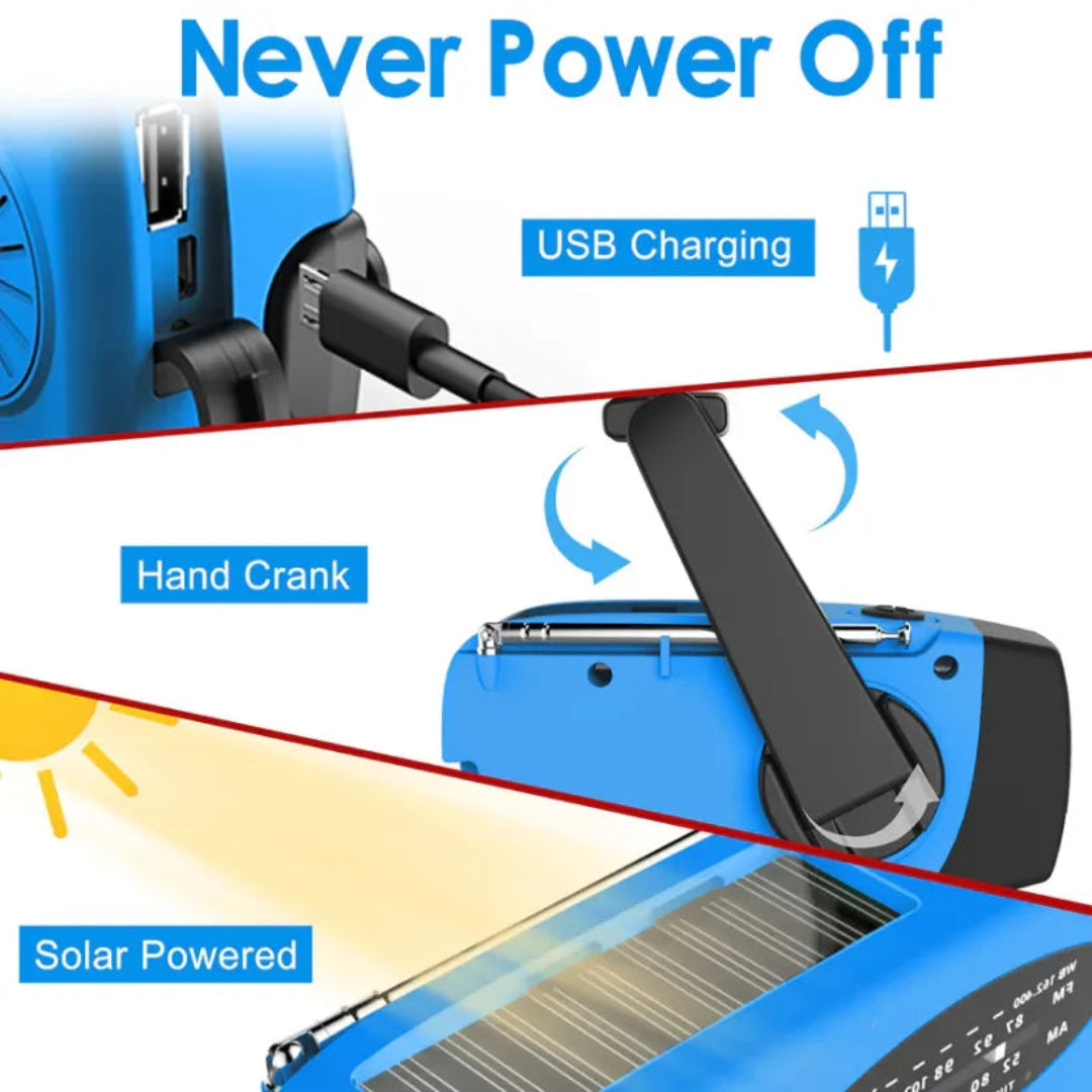 Emergency Hand Crank Radio With LED Flashlight